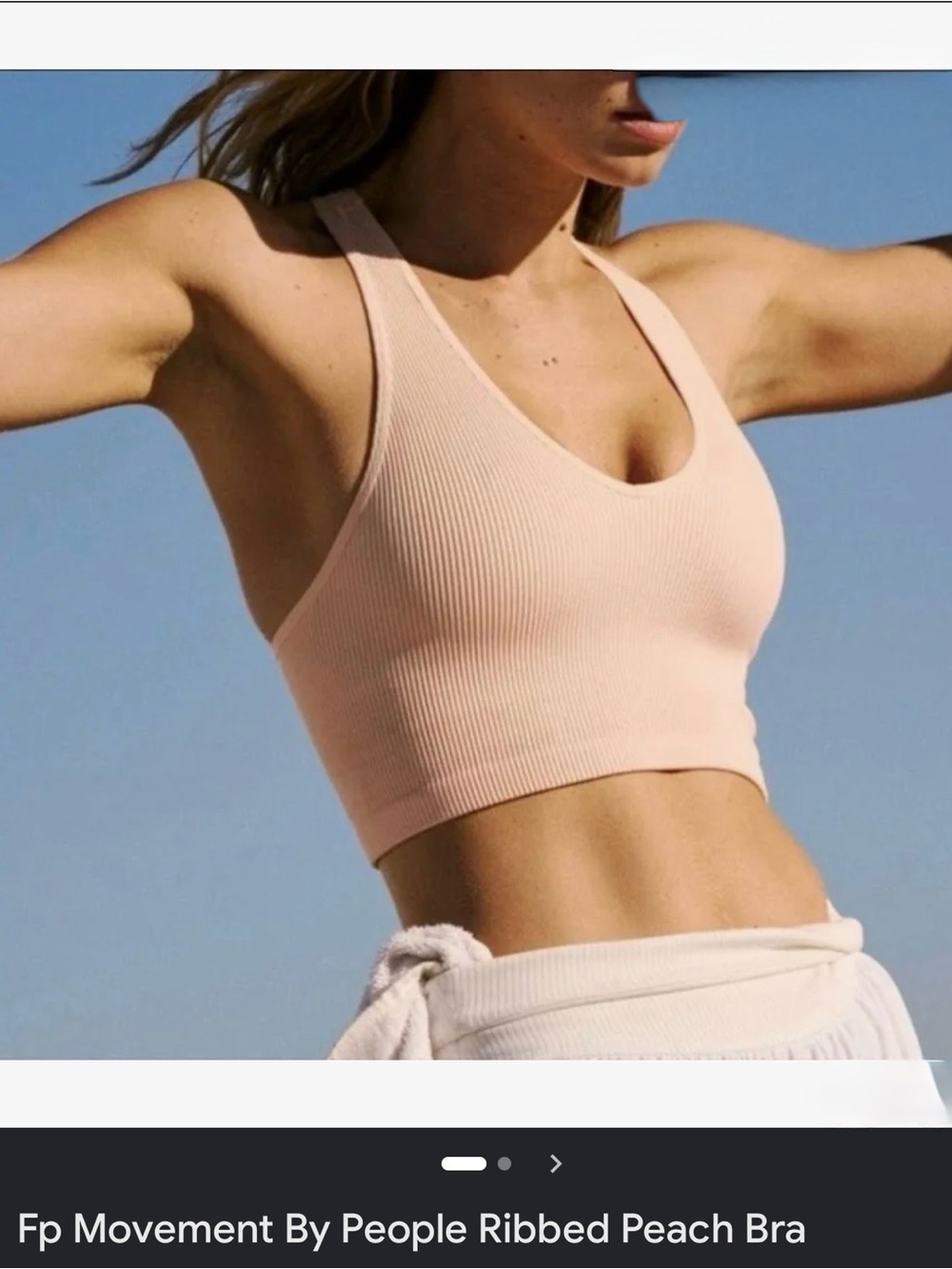 NWT FP Movement by Free People Ribbed Peach Sports Bra